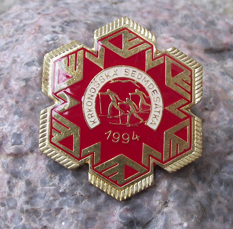 1994 Krkonošská sedmdesátka 70km Mountain Cross-country Skiing Krkonoše Pin Badge