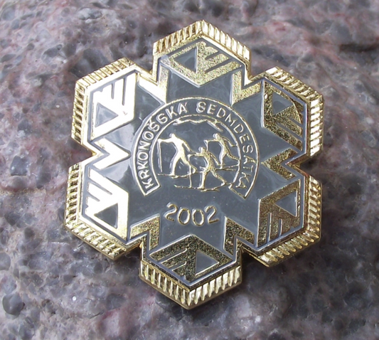 2002 Krkonošská sedmdesátka 70km Mountain Cross-country Skiing Krkonoše Pin Badge