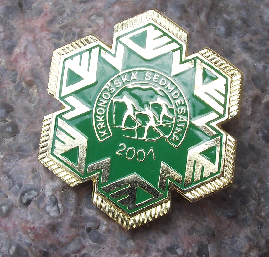 2001 Krkonošská sedmdesátka 70km Mountain Cross-country Skiing Krkonoše Pin Badge