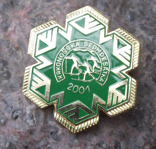 2001 Krkonošská sedmdesátka 70km Mountain Cross-country Skiing Krkonoše Pin Badge