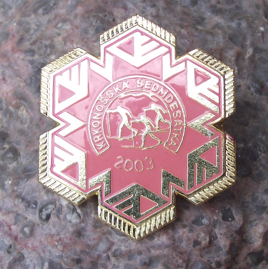 2003 Krkonošská sedmdesátka 70km Mountain Cross-country Skiing Krkonoše Pin Badge