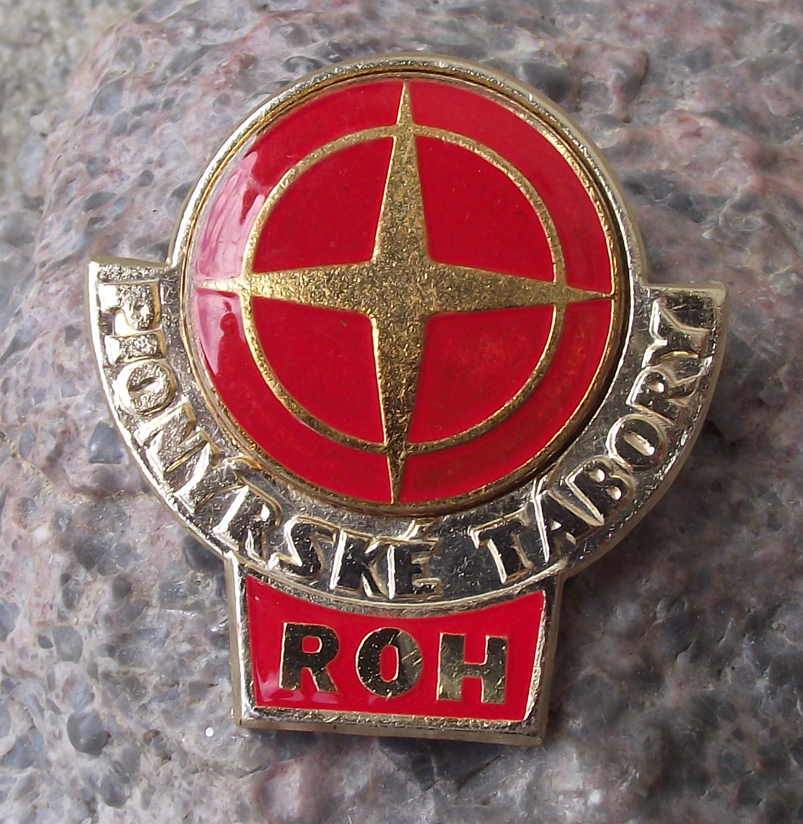 Vintage Czech Pioneer Camp Pionyr Youth Award Compass ROH Pin Badge