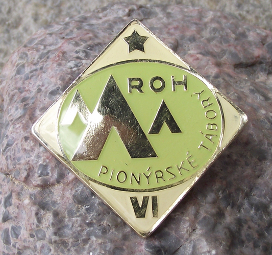 Young Pioneer Czechoslovakia Youth Camping Award Stage 6 Tent Pin Badge