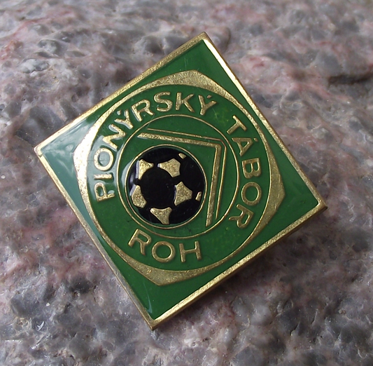 Vintage Czech Pioneer Pionyr Youth Camp Football Soccer ROH Pin Badge