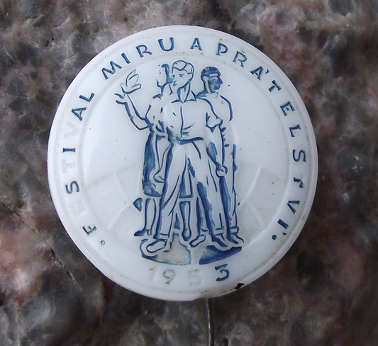 1953 Czechoslovakia Festival of Peace and Fellowship Pin Badge