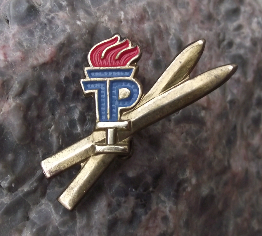 Vintage Thalmann Pioneer East Germany GDR DDR Skiing Stage 1 Pin Badge
