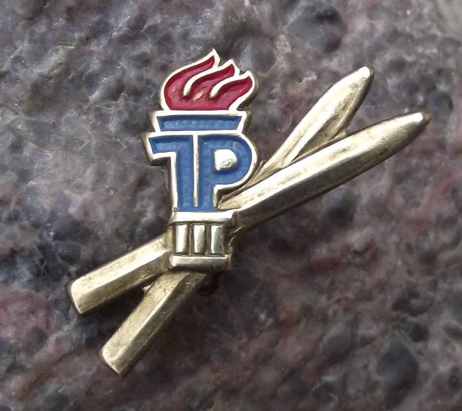 Vintage Thalmann Pioneer East Germany GDR DDR Skiing Stage 3 Pin Badge
