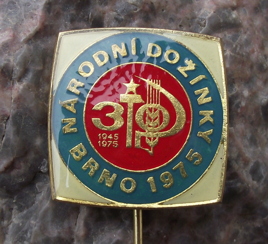 1975 Harvest Festival Czechoslovakia Communist Farming Celebration Pin Badge