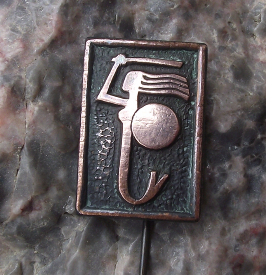 Vintage Polish Mermaid and Shield Warsaw Syrenka Poland City Emblem Pin Badge