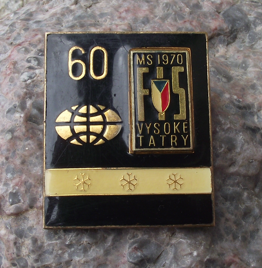 1970 FIS XVI 16th Vysoke Tatry Slovakia Skiing Grand Prix World Cup Pin Badge
