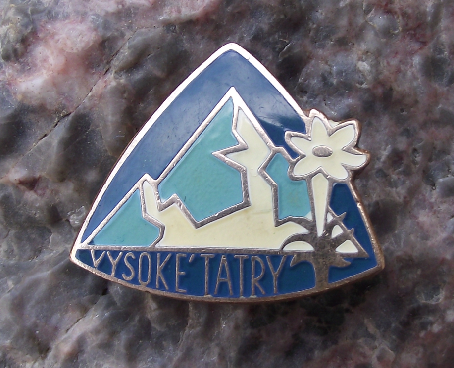 Vintage Vysoke Tatry Mountains and Edelweiss Flower Pin Badge