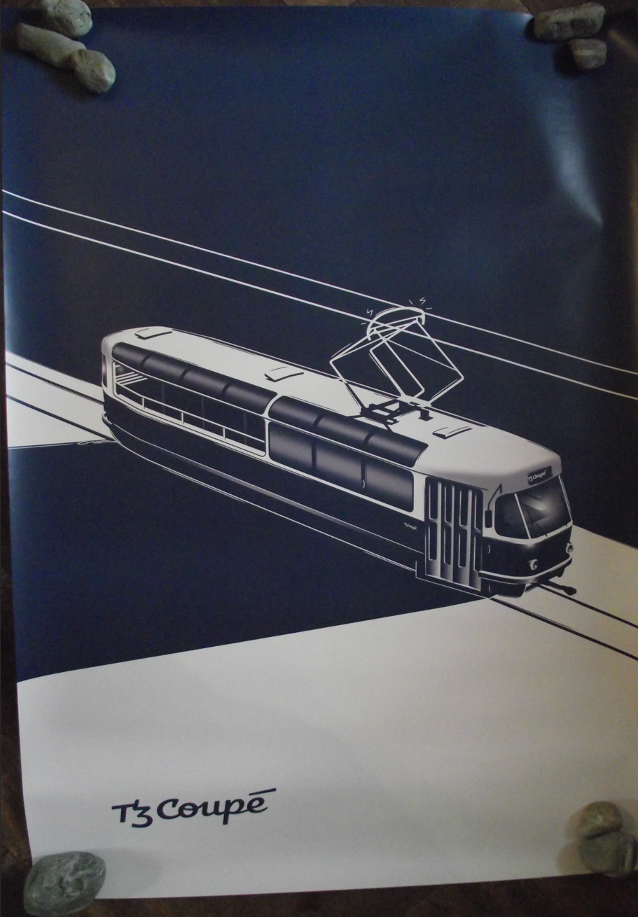 Rare Poster Prague Electric Trams T3 Coupe Classic Design New Unused
