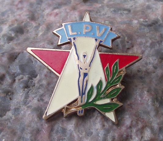 Vintage Cuba LPV Licencia Deportivo Popular Cuban Sports Body Pin Badge