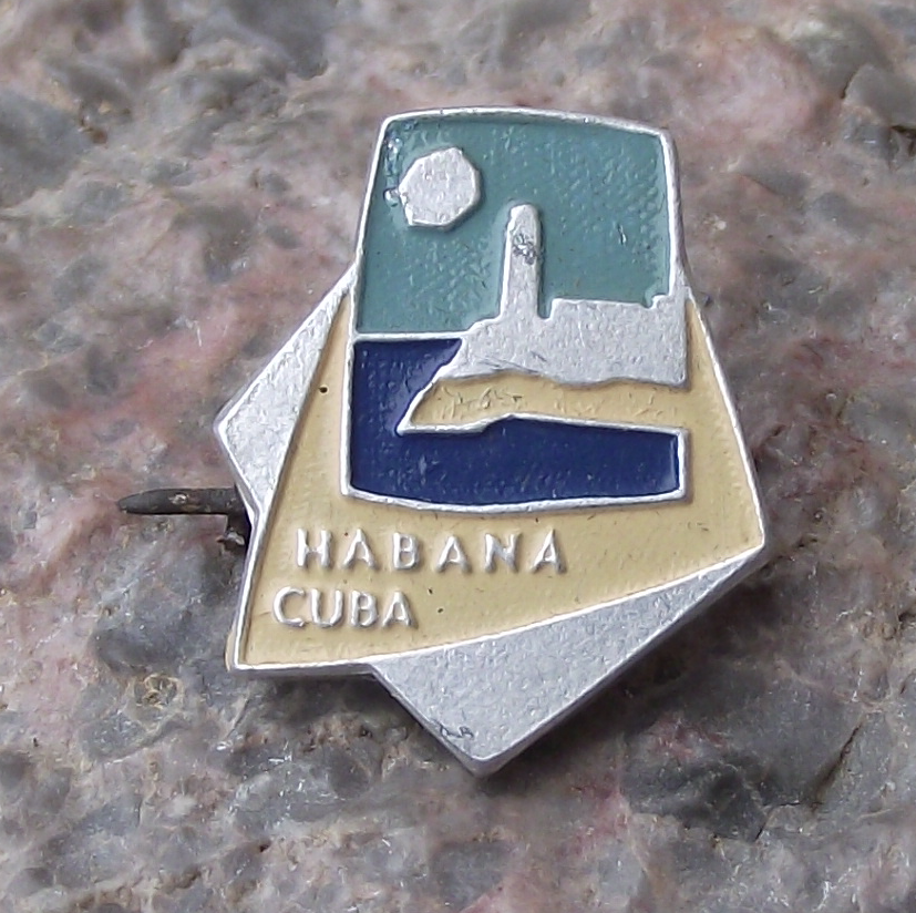 Vintage Cuba Cuban Havana Habana City INIT Tourist Association Pin Badge