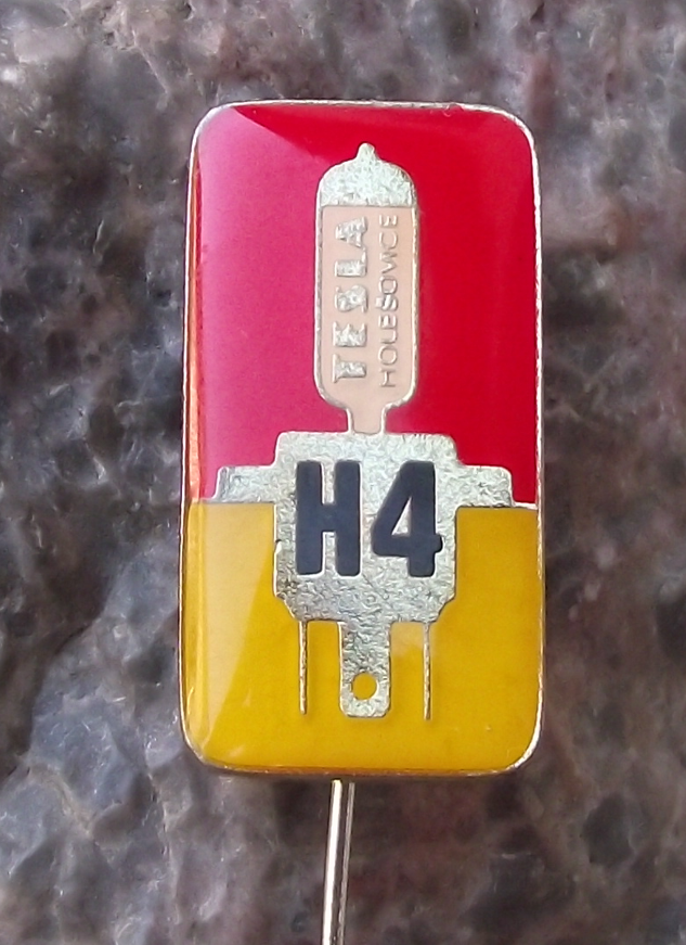 Vintage Tesla Holesovice H4 Halogen Automotive Headlight bulb Light Pin Badge