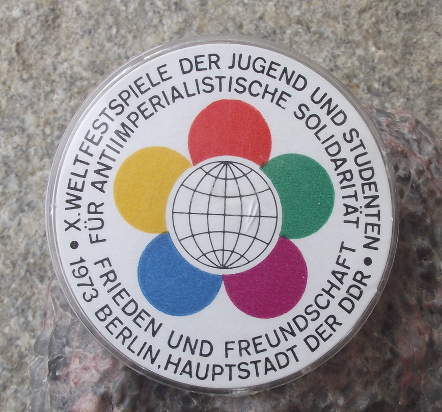 1973 Large WFDY X 10th Weltfestspiele Berlin East Germany Pin Badge