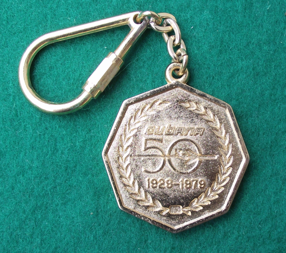 1979 Fly Cubana Slogan Cuban Airlines 50th Anniversary Aircraft Aviation Keyring
