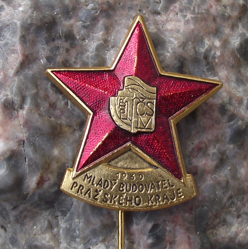 1960 CSM Czech Communist Youth Organisation Res Star Future Citizen Pin Badge