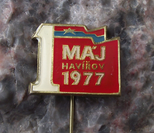 1977 Czechoslovakia May Day 1st First May Havirov Vietnam Supporters Pin Badge