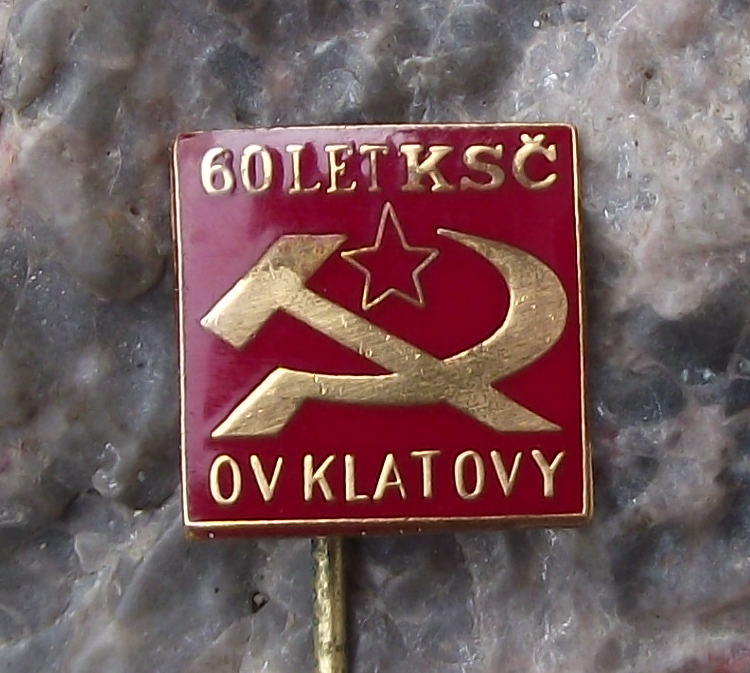 1981 Czechoslovakia Communist Party KSC Klatovy Anniversary Pin Badge
