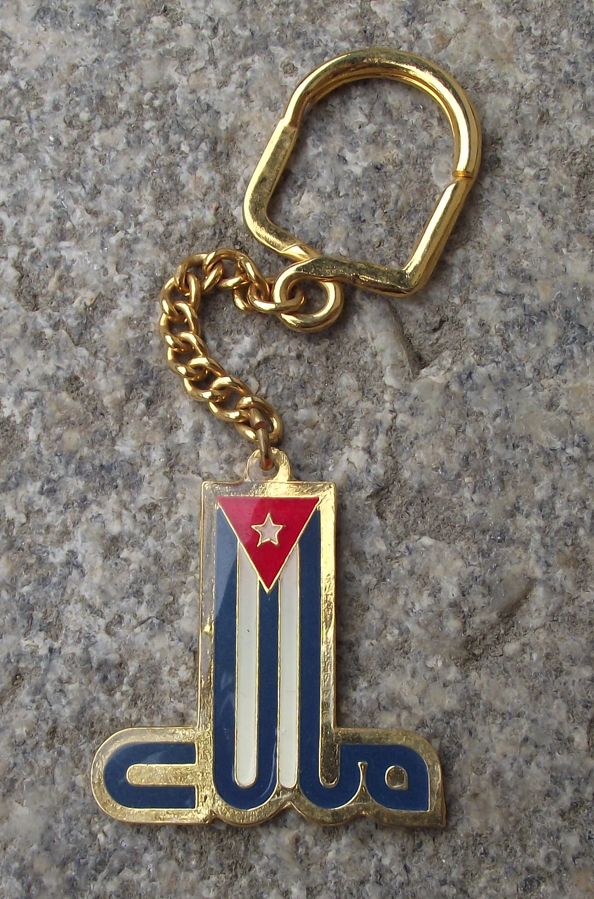Vintage Club Cuba Cuban Flag Keyring Key Chain