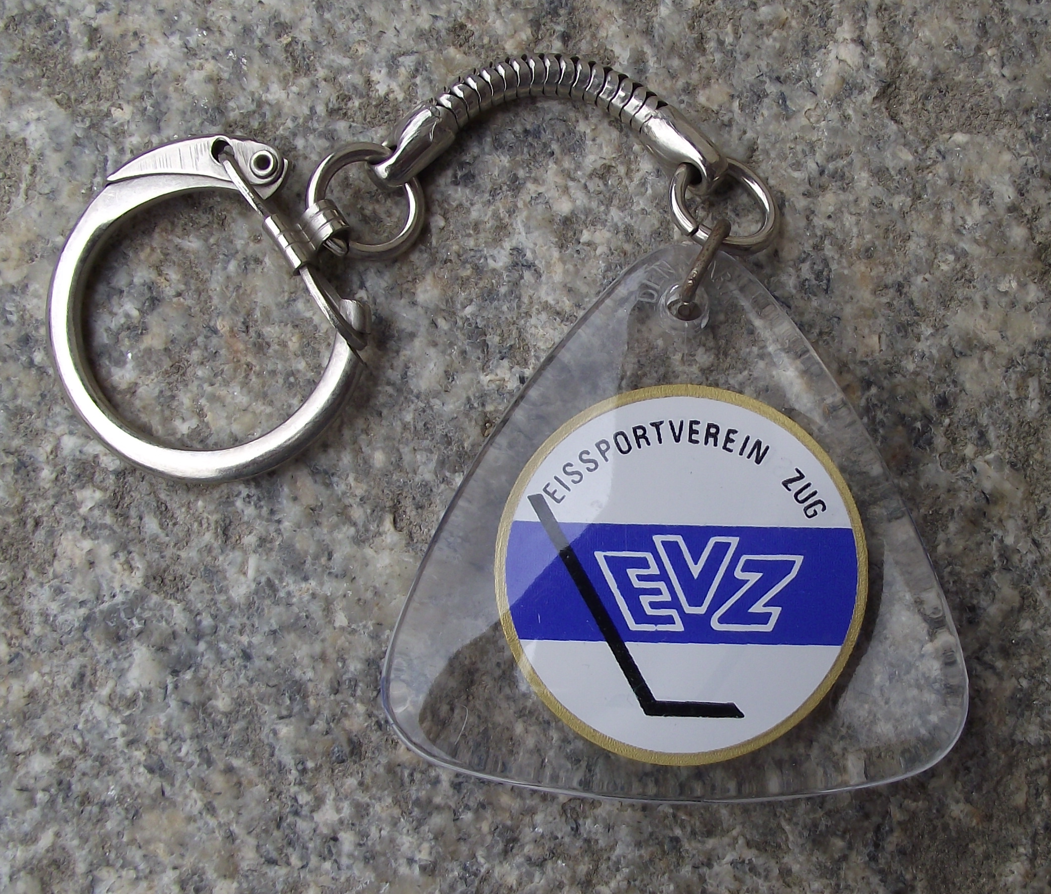 Vintage EV Zug Ice Hockey team Switzerland Stick Logo Key Chain Keyring