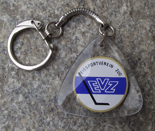 Vintage EV Zug Ice Hockey team Switzerland Stick Logo Key Chain Keyring