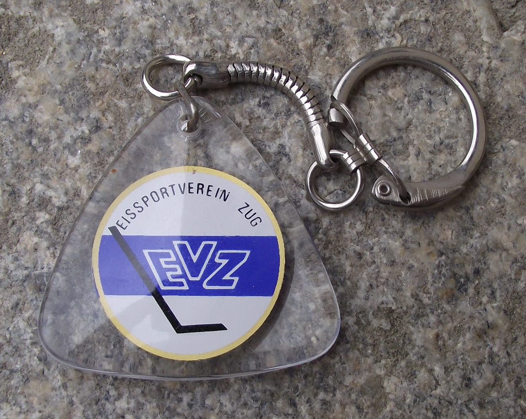 Vintage EV Zug Ice Hockey team Switzerland Stick Logo Key Chain Keyring