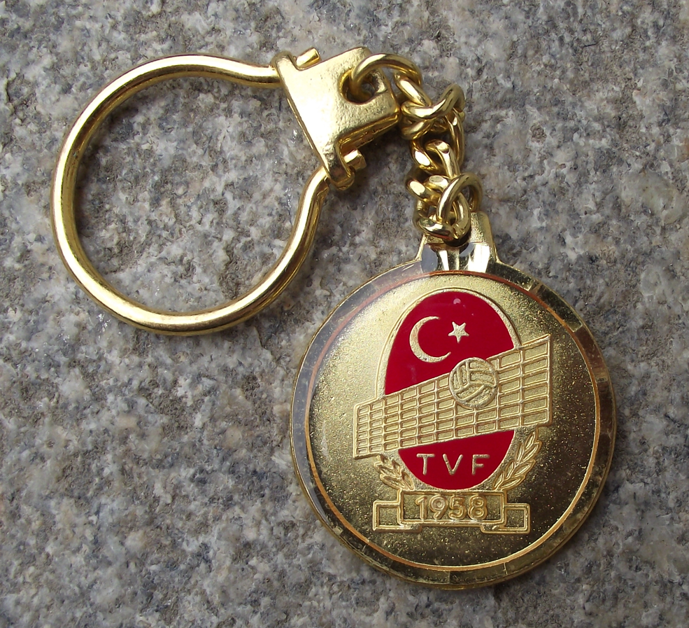 Vintage Turkish Turkey Türkiye Volleyball Federation TVF 1958 Key Chain Keyring