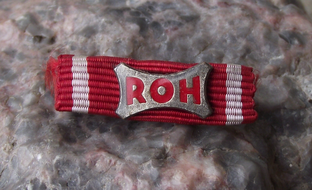 Vintage Service Medal Ribbon Fabric Bar Trade Union ROH Members Pin Badge