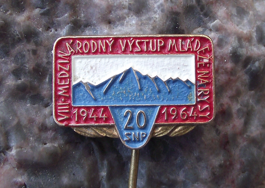 1964 MVMR International Youth Ascent of Rysy Mountain 20th Anniversary Pin Badge