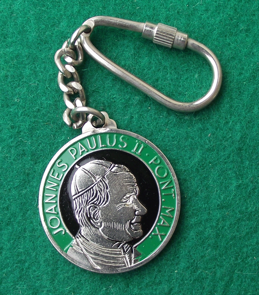 Vintage Pope John Paul II Head Catholic Church Rome Vatican Religious Key Ring