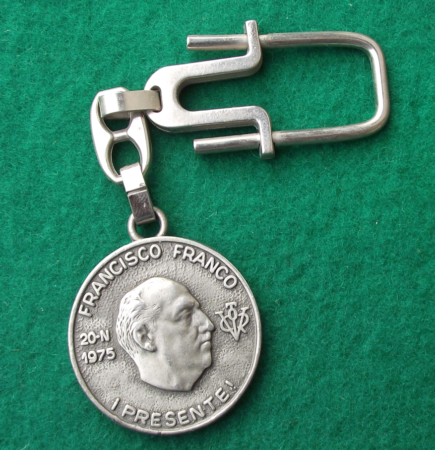 Vintage Francisco Franco Jose Antonio Spain Nationalist Civil War Key Ring Keychain