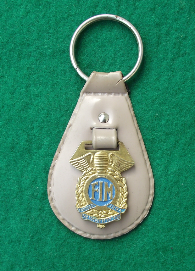 Vintage FIM MotoGP Motorbike Racing Governing Body Logo Keychain Key Ring