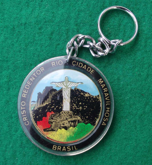 Vintage Cristo Redentor Rio Brazil Christ the Redeemer Statue Souvenir Key Ring