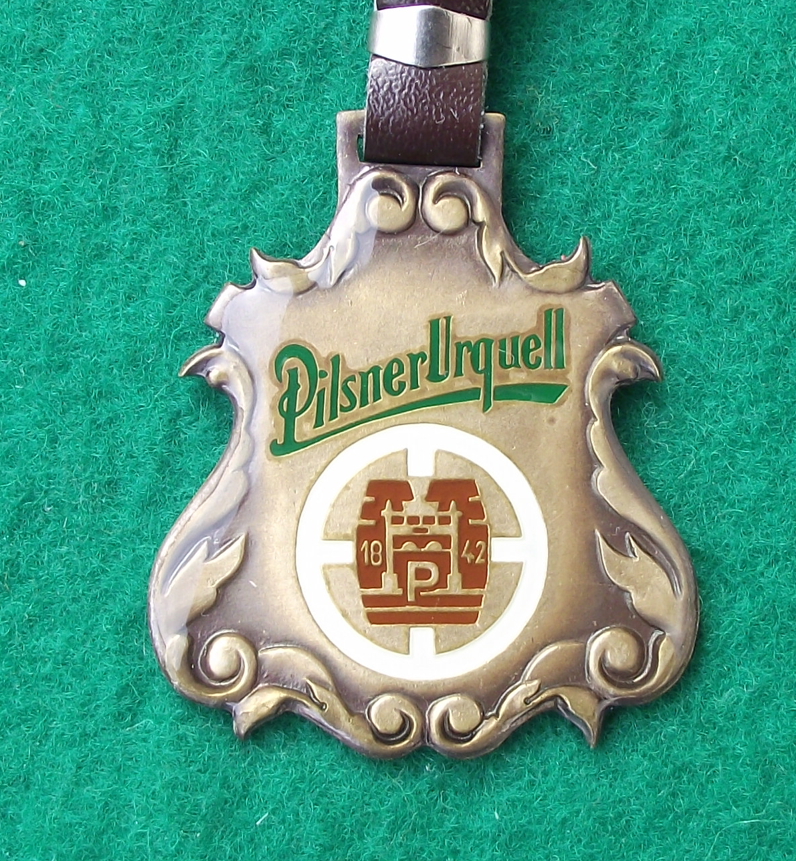 Vintage Pilsner Urquell Brewery Original Czech Pils Beer Ornate Crest Key Ring