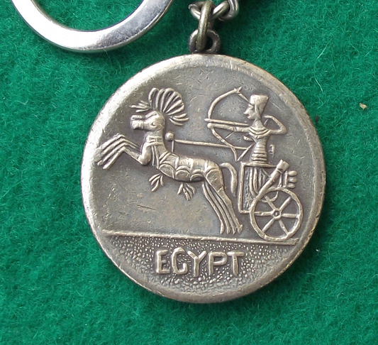 Vintage Egypt Ma'at Goddess of Truth, Balance, and Cosmic Order Golden Key Ring