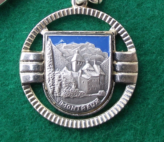 Vintage Dull but Beautiful Swiss Lakeside Resort Montreux Switzerland Key Ring