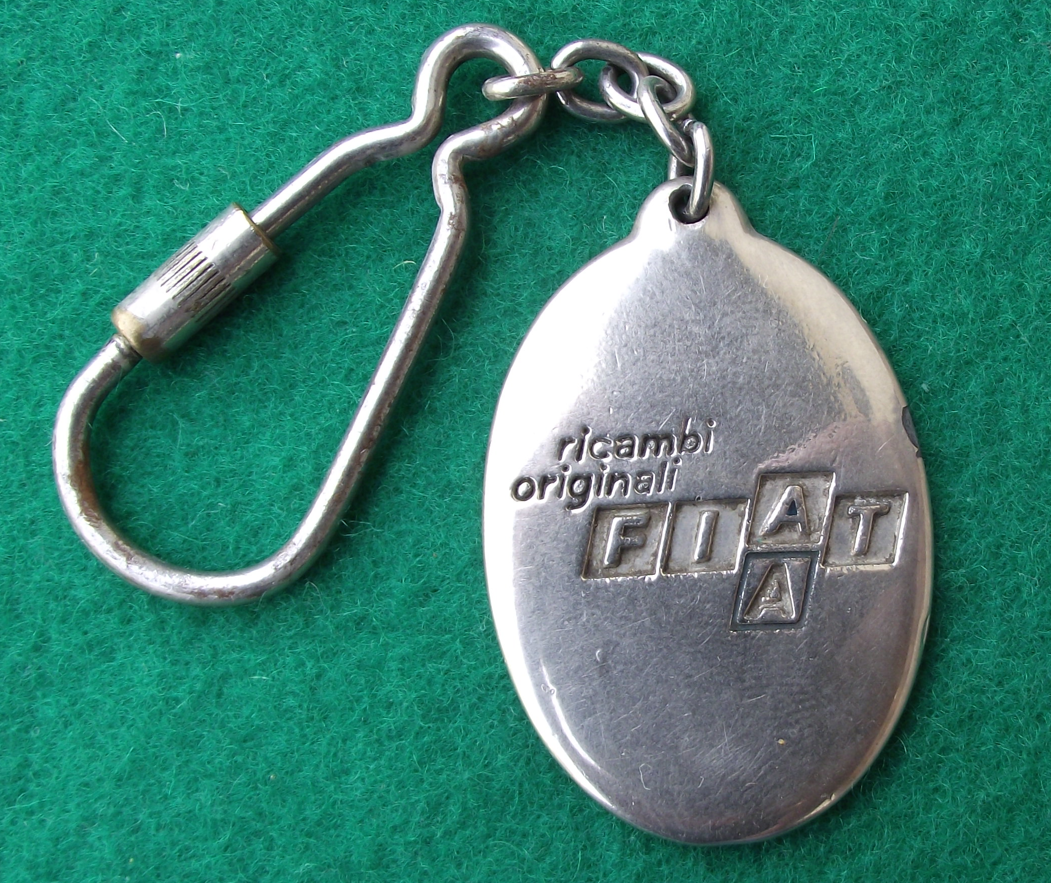 Vintage Fiat Ricambi Originali Car Parts and Sales Italy Key Ring