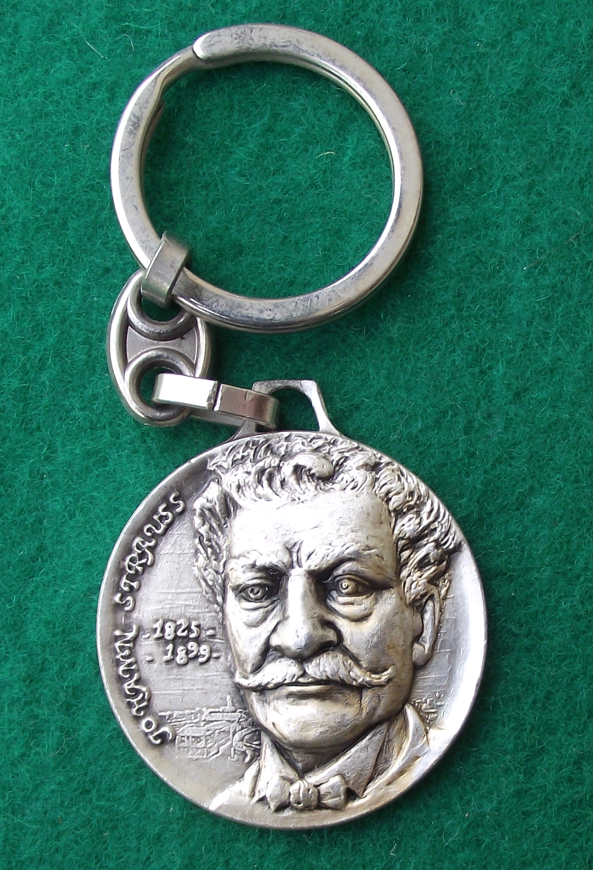 Vintage Johann Strauss II Young Scary faced Austrian Hypochondriac 1825 - 1899 Key Ring