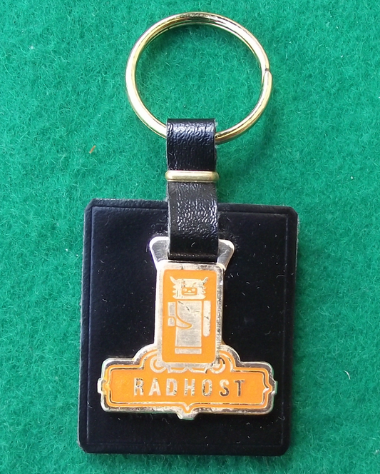 Vintage Radhost Radegast Slavic God Czechoslovakia Leather Keychain Keyring