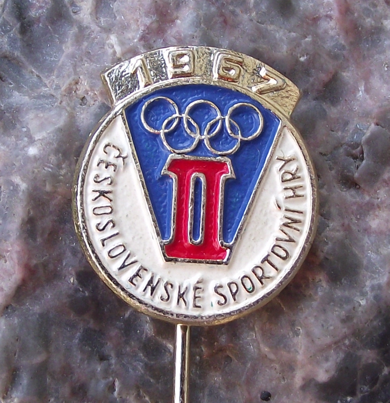 1967 2nd Czechoslovakia Games Olympic Rings National Sports Events Pin Badge