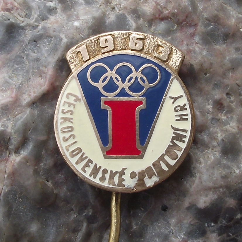1963 1st Czechoslovakia Games Olympic Rings National Sports Events Pin Badge