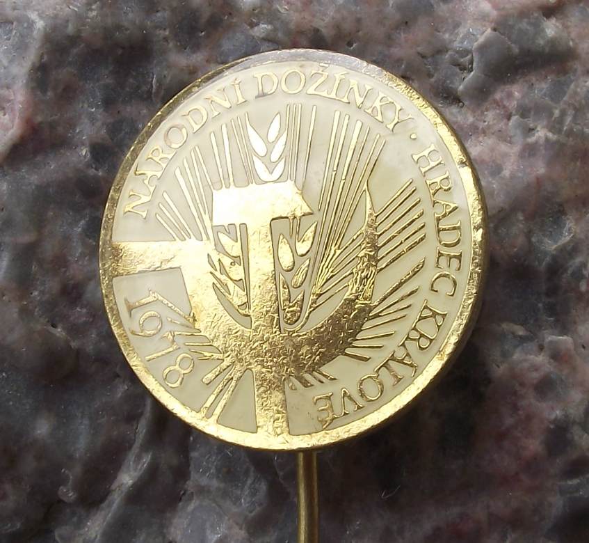 1978 National Harvest Festival Czechoslovakia Communist Farming Celebration Pin Badge