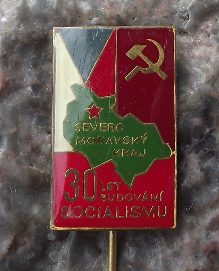 1979 Czechoslovakia Communist Party KSC North Moravia Socialism Pin Badge