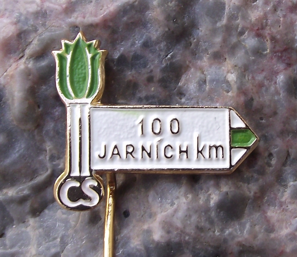 Vintage 100 km Kilometres Spring Walk Walking Event Jarní kilometry CS Pin Badge