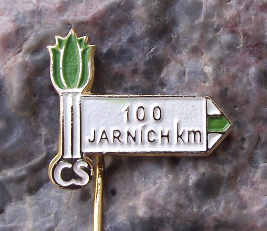 Vintage 100 km Kilometres Spring Walk Walking Event Jarní kilometry CS Pin Badge