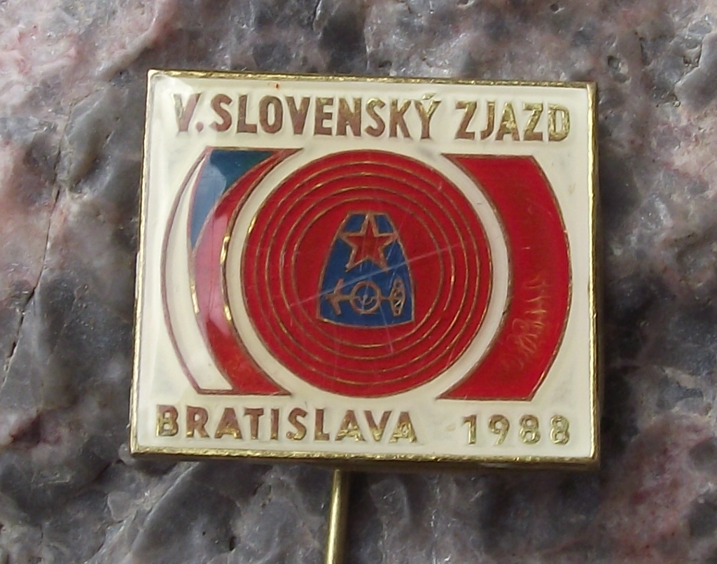 1988 Svazarm Slovakia Army Reserves V 5th Conference Meeting Pin Badge