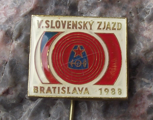 1988 Svazarm Slovakia Army Reserves V 5th Conference Meeting Pin Badge