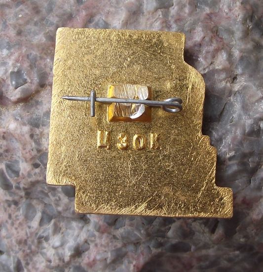 Vintage Gur-e Amir Mausoleum and Modern Office Block Samarkand Uzbekistan Pin Badge